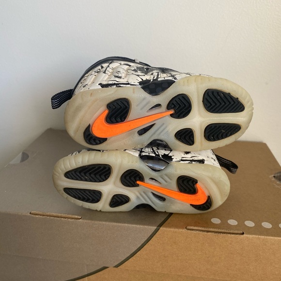 Nike Foamposite Toddler Orange/Black/White- SZ 7 C - Picture 11 of 14